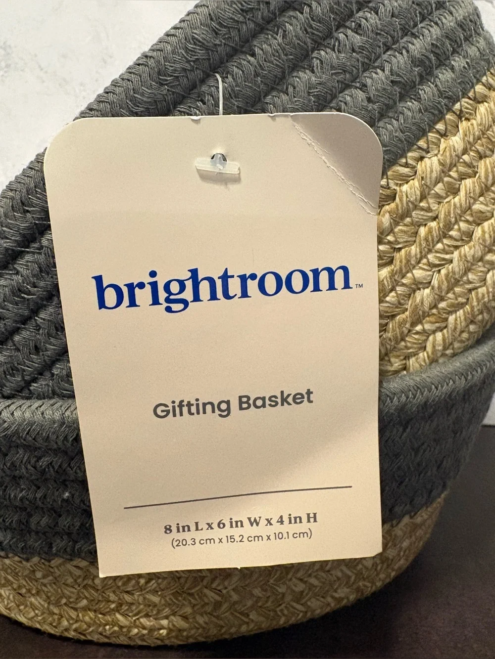 Brightroom Woven Two-Tone Storage Basket - Charcoal and Natural- Lot of 2